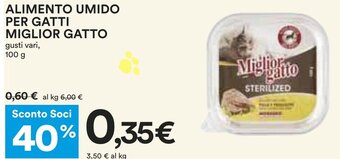 Coop ALIMENTO UMIDO PER GATTI MIGLIOR GATTO gusti vari, 100 g offerta
