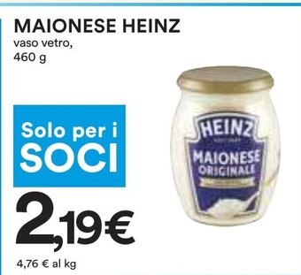 Coop MAIONESE HEINZ vaso vetro, 460 g offerta