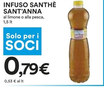 Coop INFUSO SANTHÈ SANT'ANNA al limone o alla pesca, 1,5 lt offerta