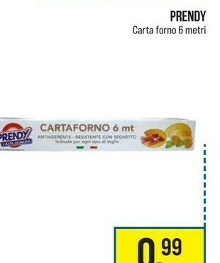 Caddy's Prendy Carta Forno 6 Metri offerta