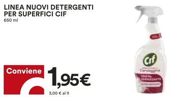 Coop LINEA NUOVI DETERGENTI PER SUPERFICI CIF 650 ml offerta
