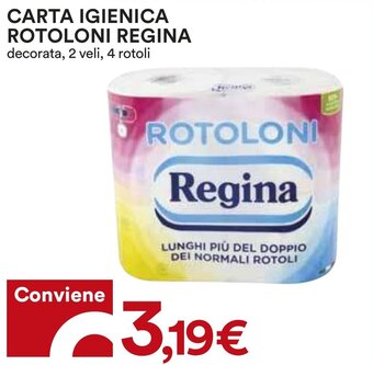 Coop CARTA IGIENICA ROTOLONI REGINA decorata, 2 veli, 4 rotoli offerta
