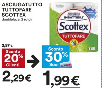 Coop ASCIUGATUTTO TUTTOFARE SCOTTEX doubleface, 2 rotoli offerta