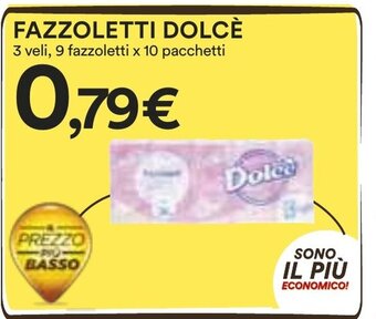 Coop FAZZOLETTI DOLCÈ 3 veli, 9 fazzoletti x 10 pacchetti offerta