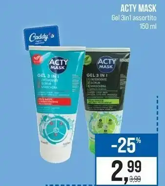 Caddy's Acty Mask Gel 3 In 1 offerta