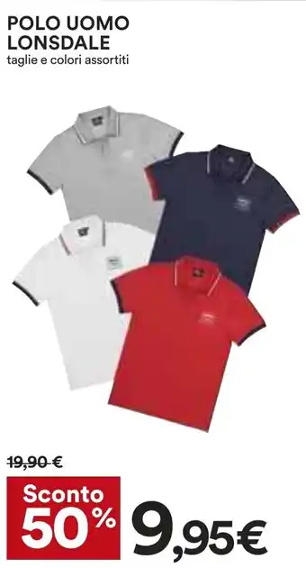 Coop POLO UOMO LONSDALE taglie e colori assortiti offerta