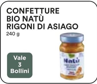 Coop CONFETTURE BIO NATÙ RIGONI DI ASIAGO 240 g offerta