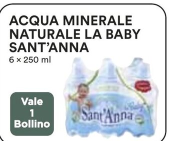 Coop ACQUA MINERALE NATURALE LA BABY SANT'ANNA 6 x 250 ml offerta