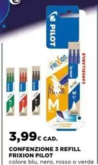 Pilot confenzione 3 refill frixion