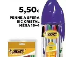 Ipercoop Bic penne a sfera cristal mega 16+4 offerta