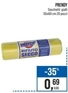 Caddy's Prendy Sacchetti Gialli offerta