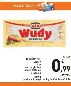 Spazio Conad Aia il wurstel wudy offerta
