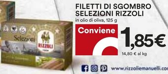 Coop FILETTI DI SGOMBRO SELEZIONI RIZZOLI in olio di oliva, 125 g offerta