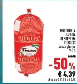 Conad Fiorucci mortadella pallina di suprema offerta