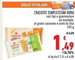 Conad Doria crackers semplicissimi offerta