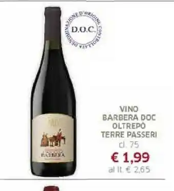 Galassia Terre passeri Vino Barbera Doc Oltrepo offerta