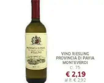 Galassia Monteverdi Vino Riesling Provincia Di Pavia offerta