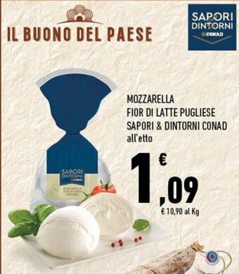 Conad MOZZARELLA FIOR DI LATTE PUGLIESE SAPORI & DINTORNI CONAD offerta