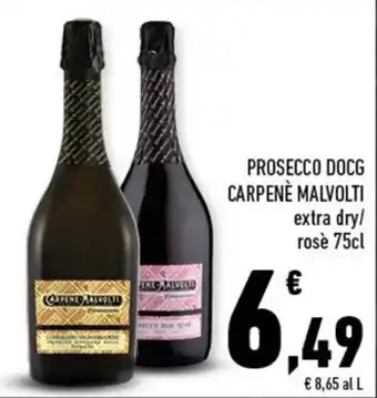 Conad PROSECCO DOCG CARPENÈ MALVOLTI extra dry/ rose 75cl offerta