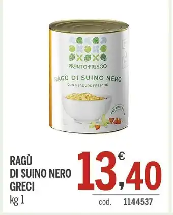 RAGÙ DI SUINO NERO GRECI kg 1