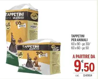 TAPPETINI PER ANIMALI 60 x 90 -pz 30/ 60 x 60 - pz 50