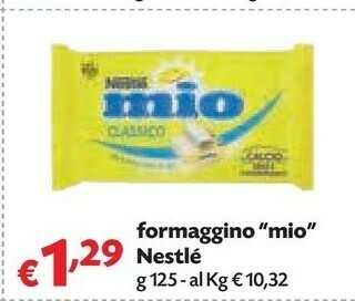 Pam Nestlè Nestlè - Formaggino Mio 125 g(ml) offerta
