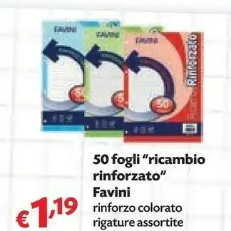 Favini 50 Fogli Ricambio Rinforzato