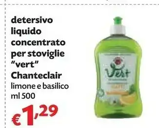 Chanteclair Detersivo Liquido Concentrato Per Stoviglie Vert