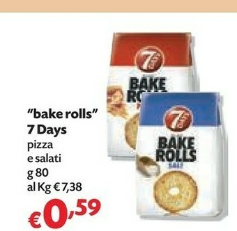 Pam Bake Rolls 7 Days Pizza E Salati offerta