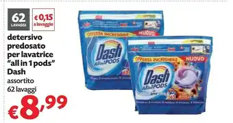 Pam Dash Detersivo Predosato Per Lavatrice All In 1 Pods offerta