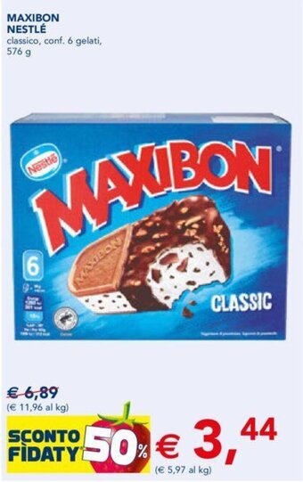 Esselunga MAXIBON NESTLÉ classico, conf. 6 gelati, 576 g offerta