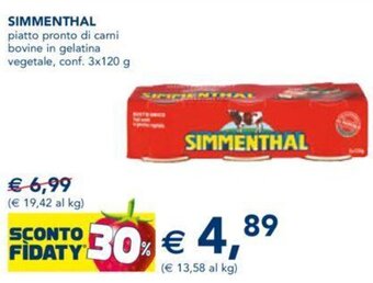 Esselunga SIMMENTHAL piatto pronto di carni bovine in gelatina vegetale, conf. 3x120 g offerta