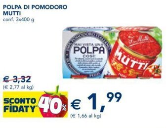 Esselunga POLPA DI POMODORO MUTTI conf. 3x400 g offerta