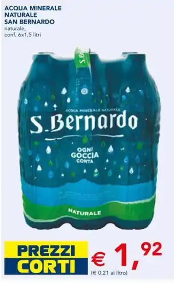 Esselunga ACQUA MINERALE NATURALE SAN BERNARDO naturale, conf. 6x1,5 litri offerta