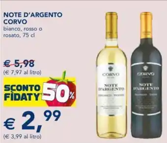 Esselunga NOTE D'ARGENTO CORVO bianco, rosso o rosato, 75 cl offerta
