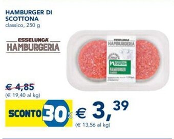 Esselunga HAMBURGER DI SCOTTONA classico, 250 g offerta