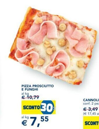 Esselunga PIZZA PROSCIUTTO E FUNGHI al kg offerta