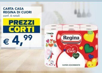 Esselunga CARTA CASA REGINA DI CUORI conf. 6 rotoli offerta