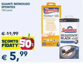 Esselunga GUANTI MONOUSO SPONTEX 100 pezzi offerta