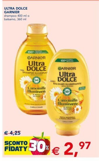 Esselunga ULTRA DOLCE GARNIER shampoo 400 ml o balsamo, 360 ml offerta