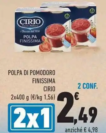 Conad City POLPA DI POMODORO FINISSIMA CIRIO 2x 400 g offerta