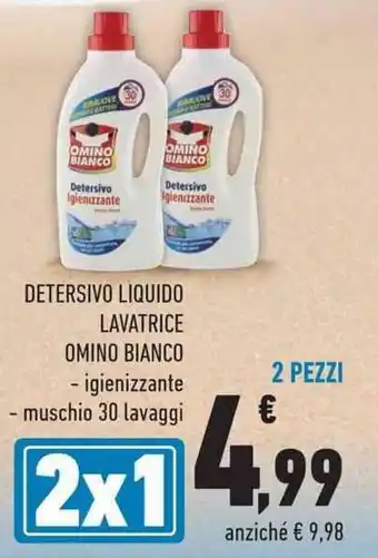Conad City DETERSIVO LIQUIDO LAVATRICE OMINO BIANCO - igienizzante - muschio 30 lavaggi offerta