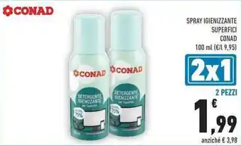 Conad City SPRAY IGIENIZZANTE SUPERFICI CONAD 100 ml offerta