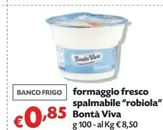 Pam Bontà viva Formaggio Fresco Spalmabile Robiola offerta