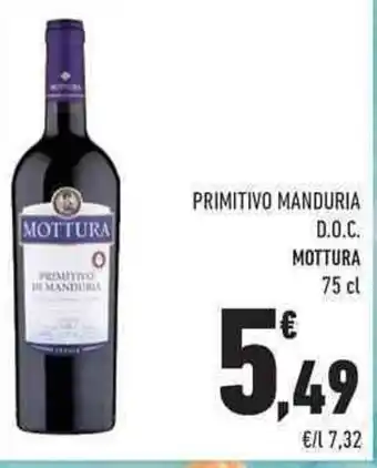 PRIMITIVO MANDURIA D.O.C. MOTTURA 75 cl