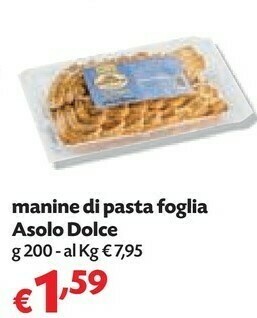 Pam Asolo dolce Manine Di Pasta Foglia offerta