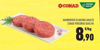 Conad City HAMBURGER DI BOVINO ADULTO CONAD PERCORSO QUALITÀ offerta