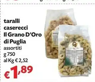 Pam Il Grano D'Oro Di Puglia Taralli Caserecci offerta