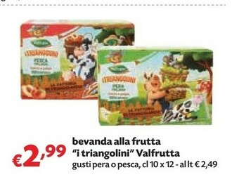 Pam Valfrutta Valfrutta - I Triangolini Pera Succo e Polpa offerta