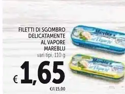Spazio Conad Mareblu filetti di sgombro delicatamente al vapore offerta